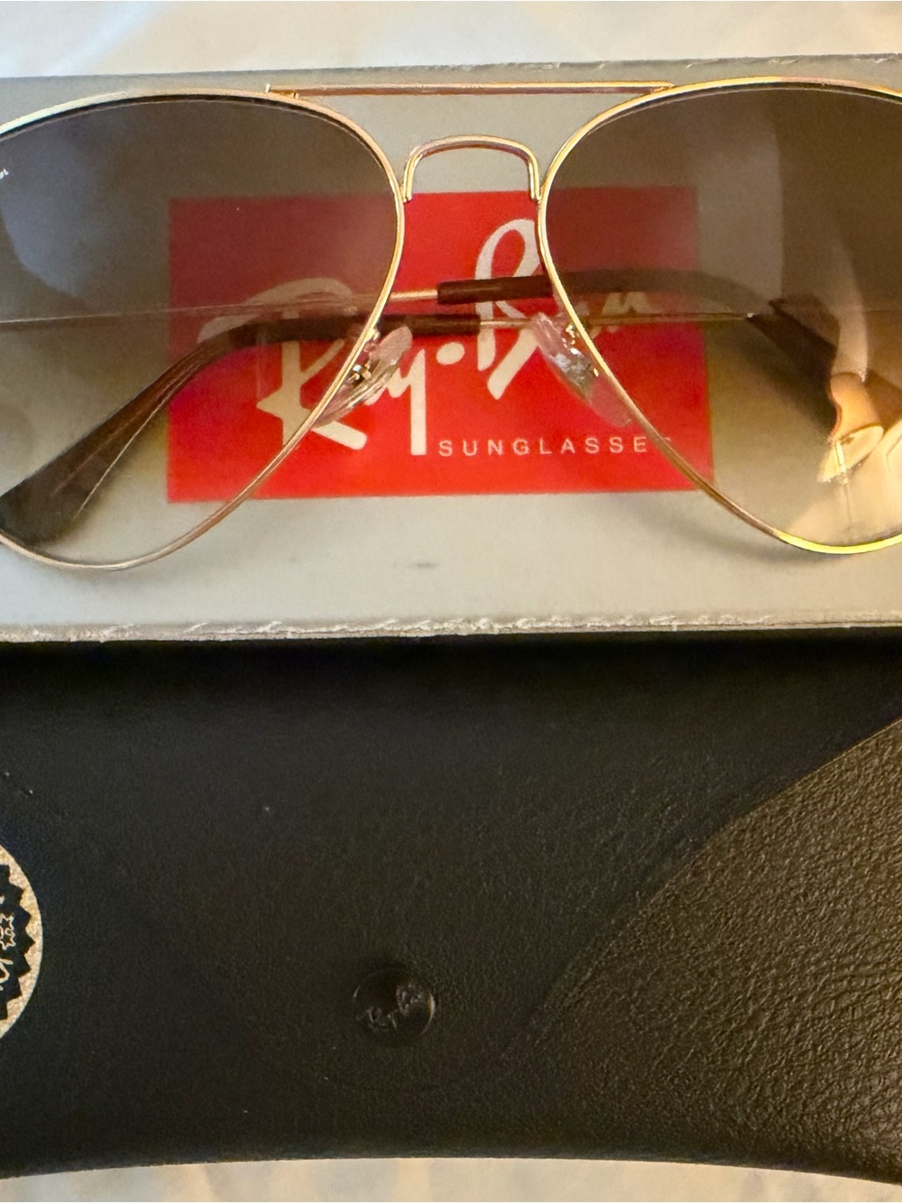 Ray-Ban Gold Frame Brown Gradient Aviator Sunglasses Bloomingdales - Picture 4 of 5